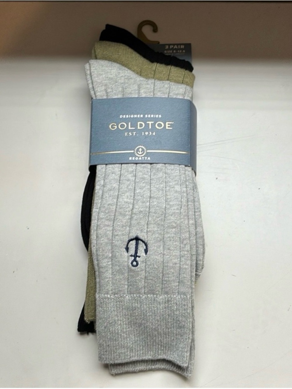 New Gold Toe Socks Men’s 3 Pair Multicolor Crew Business Casual Activewear Socks